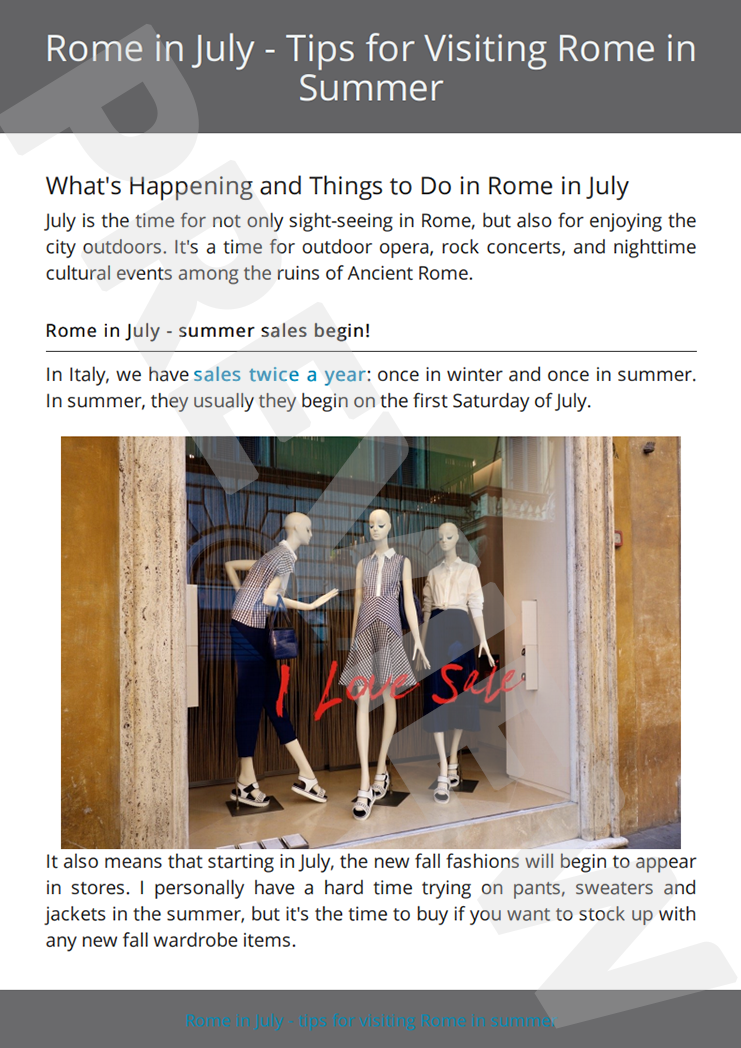 Rome in July - eBook