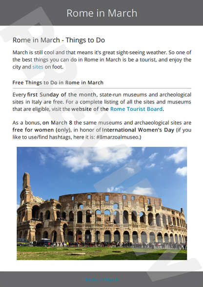 Rome in March - eBook