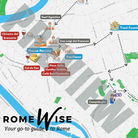 Romewise Map - Rome 4 Hour Historic Center Walk - Digital Download